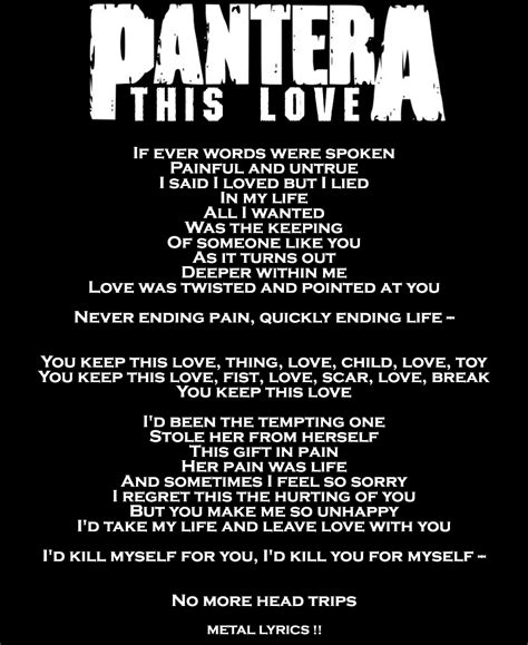 pantera lyrics|pantera songs lyrics.